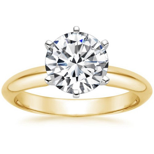 Malinka Diamond Ring Russian Jewelry 585 R739 - Anzor Jewelry