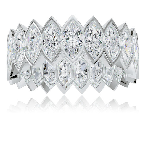 Sauvage .50 Carat Each Marquise Semi Bezel Set Eternity Band