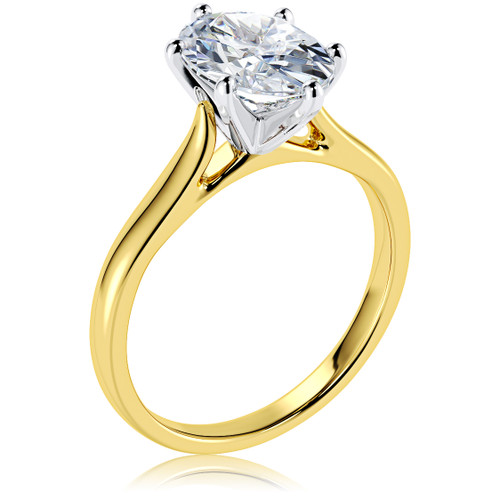 Carat Oval Cubic Zirconia Cathedral Solitaire Engagement Ring