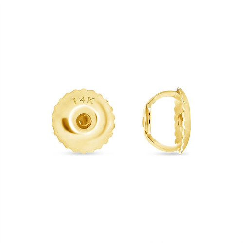 14k yellow gold threaded screwbacks for threaded posts on earrings