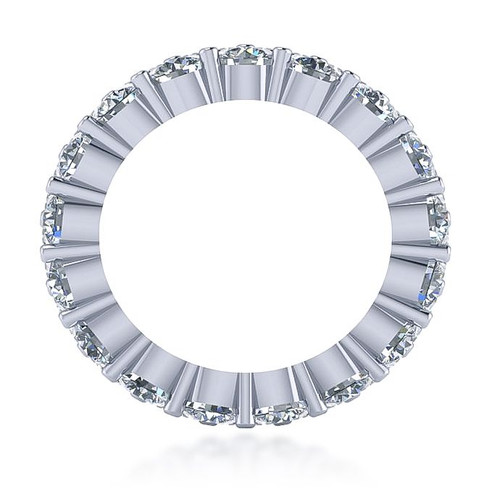 4mm Double Row Shared Prong Round Cubic Zirconia Eternity Band | Ziamond Lab Grown Diamond Simulants