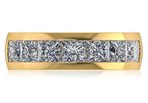 Men's Platinum & 14k Yellow Gold Wedding Band with .20 Cttw Princess Cut  Diamonds – Exeter Jewelers