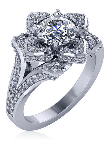 1.32 Carat Round Cut Lab Grown Diamond Ring in 18k White Gold, 1 Carat Lab  Grown Diamond, Round Diamond Side Stone, 1.32 Carat/f/vs1 Diamond - Etsy |  Unique ring designs, Lab grown