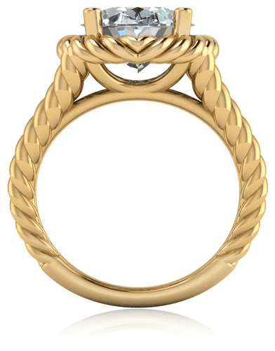 Captina Carat Oval Cubic Zirconia Twisted Rope Halo Split Shank