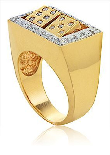 Ziamond Men's Rolling Spinning Dice Ring