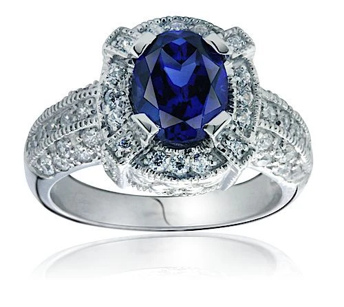 Logan 1.5 carat oval Russian formula lab grown diamond quality cubic zirconia solitaire engagement ring in platinum.