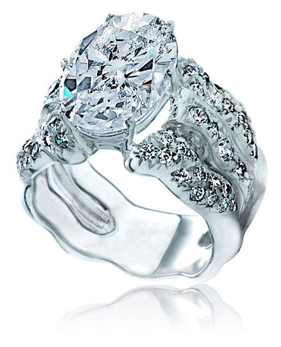 Customizable Oval Cut CZ Solitaire: Band Flourish & Decorative Trellis – Cubic  Zirconia CZ