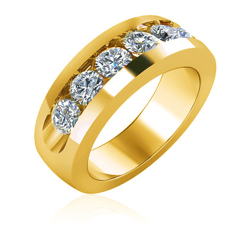 Gold band with cubic on sale zirconia