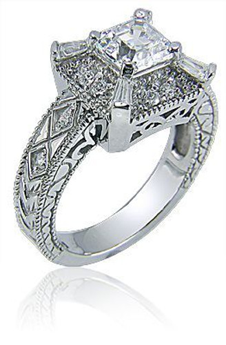 Art Deco 1.10 Carat Asscher-Cut Diamond Engagement Ring - GIA D VS1 -  Antique & Vintage Engagement Rings
