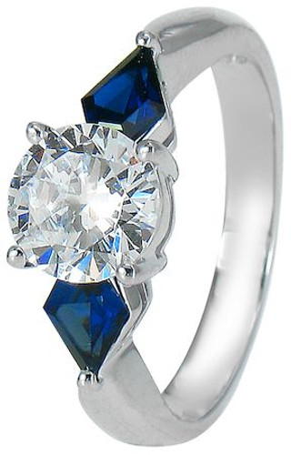 Taft 1.25 Carat Round Cubic Zirconia Simulated Man Made Sapphire