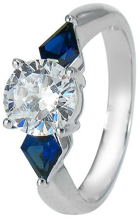 Taft Carat Round Cubic Zirconia Simulated Man Made Sapphire