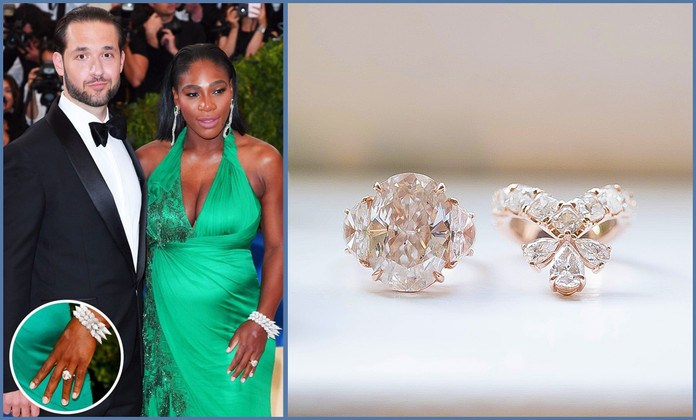 The Serena Williams Engagement Ring And Wedding Band