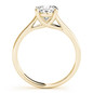 Luccia 1 Carat Oval Lab vreated Diamond look alternative Cubic Zirconia Trellis Setting Solitaire Engagement Ring in 14k yellow gold.