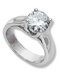 Luccia 3.5 Carat Round Trellis Lab Grown Diamond Alternative Cubic Zirconia Setting Solitaire Engagement Ring.