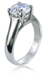 Luccia round 1.5 carat trellis setting criss cross lab grown diamond simulant cubic zirconia solitaire engagement ring in platinum.