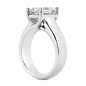 Luccia 2.5 Carat Step Cut Emerald Cut Laboratory Grown Diamond look Alternative Cubic Zirconia Trellis Setting Solitaire Engagement Ring in platinum.