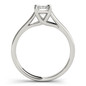 Luccia 1.5 Carat Step Cut Emerald Cut Lab Grown Diamond Simulant Cubic Zirconia Trellis Setting Solitaire Engagement Ring in 14k white gold.
