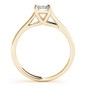 Luccia 1 Carat Step Cut Emerald Cut Lab Grown Diamond Simulant Cubic Zirconia Trellis Setting Solitaire Engagement Ring in 14k yellow gold.