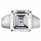 Luccia 5.5 Carat Asscher Cut Laboratory Grown Diamond Alternative Cubic Zirconia Trellis Setting Solitaire Engagement Ring.