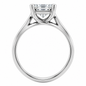 Luccia 5.5 Carat Asscher Cut Lab created Diamond look Cubic Zirconia Trellis Setting Solitaire Engagement Ring in platinum.