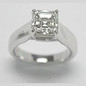 Luccia 4 Carat Asscher Cut Lab Grown Diamond Alternative Cubic Zirconia Trellis Setting Solitaire Engagement Ring.
