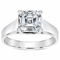 Luccia 2.5 Carat Asscher Cut Laboratory Grown Diamond Simulant Cubic Zirconia Trellis Setting Solitaire Engagement Ring in 14k white gold.