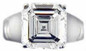 Luccia 2.5 Carat Asscher Cut Laboratory Grown Diamond Simulant Cubic Zirconia Trellis Setting Solitaire Engagement Ring