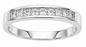 Channel set 1 carat princess cut lab grown diamond look alternative cubic zirconia anniversary wedding band in 14k white gold.