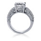 Gramercy .75 Carat Round Laboratory Grown Diamond Look Cubic Zirconia Pave Milgrain Engraved Solitaire Engagement Ring