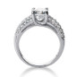 Avanti 1 Carat Round Laboratory Grown Diamond Look Cubic Zirconia U Shaped Pave Set Solitaire Engagement Ring