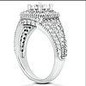 Quintana 1 carat 6.5mm round lab grown diamond look cubic zirconia halo pave engagement ring in 14k white gold.