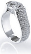 Carbra 3 Carat Round Semi Bezel Set Pave Cubic Zirconia Engagement Ring