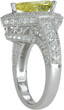 Saxony 3 carat canary pear lab grown diamond alternative cubic zirconia halo cathedral engagement ring in platinum.