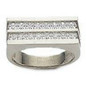 Princess Cut Geometric Channel Set Double Row Band with lab grown diamond grown cubic zirconia in 14k white gold.