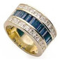 Baguette and Princess Cut Channel Set Band with lab grown diamond quality cubic zirconia in 14k yellow gold.