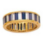 Medium 5mm Channel Set Lab Grown Diamond Simulant Cubic Zirconia Baguette Eternity Band in 14K Yellow Gold.