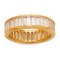 Medium 5mm Channel Set Lab Grown Diamond Look Cubic Zirconia Baguette Eternity Band in 14K Yellow Gold.