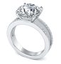 Britney 5.5 Carat Round Lab Grown Diamond Look Cubic Zirconia Micro Pave Split Shank Engagement Ring