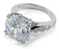 Winston 4 Carat Round Laboratory Grown Diamond Alternative Cubic Zirconia Pave Cathedral Solitaire Engagement Ring