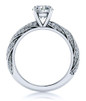 Twisted Pave 1.5 Carat Round Engagement Ring with lab grown diamond alternative cubic zirconia in platinum.