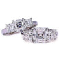Three Stone 1.5 Carat Center Asscher Cut Lab Grown Diamond Simulant Cubic Zirconia Anniversary Engagement Ring