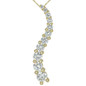 Infini Graduated Round Journey Pendant with prong set laboratory grown diamond look cubic zirconia in 14k yellow gold.