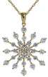 Starlight Round Cluster Pendant with laboratory grown diamond look cubic zirconia in 14k yellow gold.