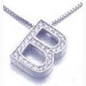 Ziamond initial pave set round lab grown diamond simulant cubic zirconia pendant in 14k white gold.