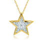 Super Star Kite Cut Channel Set Pendant with lab grown diamond alternative cubic zirconia in 14k yellow gold.