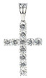 Noble Cross Pendant with lab grown diamond look cubic zirconia in 14k white gold.