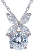 Vivienne Pendant with a 1 carat round and marquise lab grown diamond simulant cubic zirconia in 14k white gold.