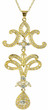Desdemona Marquise Pave Set Round Milgrain Drop Pendant with lab grown diamond look cubic zirconia in 14k yellow gold.