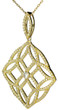 Tudora Pave Set Round Weaved Design Pendant with lab grown diamond simulant cubic zirconia in 14k yellow gold.