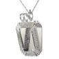 Picture Frame Pave Set Round Pendant with lab grown diamond alternative cubic zirconia in 14k white gold.